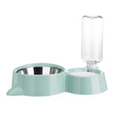 Automatic Pet Dog Cat Smart Food Water Feeder Bowl Dish W/ 500ml Bottle Drink