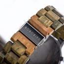 BOBO BIRD S22 Date Display Creative Men Wrist Watch Wooden Band Quartz Watch