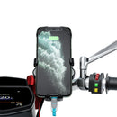 Bakeey Bike Bicycle Handlebar Silicone Elastic Clamp Phone Holder 2.4A Phone Charger 360 Rotation For 4.0-7.0 Inch Smart Phone