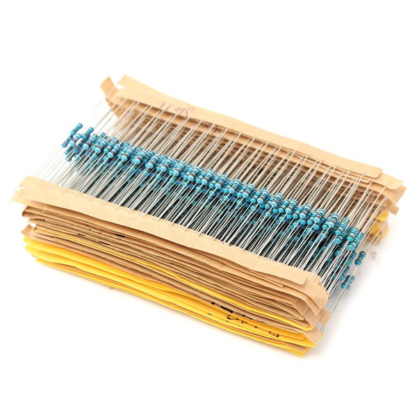 3120pcs 1% 1/4W Metal Film Resistor Kit 156 Value 1R-10M Ohm Component Pack