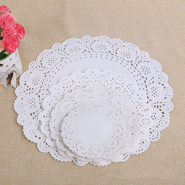Honana 100pcs Hollow Round Lace Oil Absorbing Paper Cake Biscuit DIY Baking Food Filter Paper