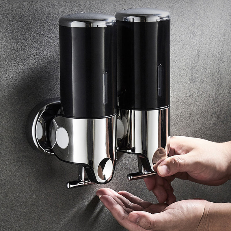 Wall Mount Bathroom Sanitizer Soap Dispenser Shower Round Shampoo Bottle