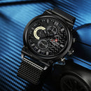 NAVIFORCE 9068 Stainless Steel Strap Quartz Watches Waterproof Week Display Men Watch