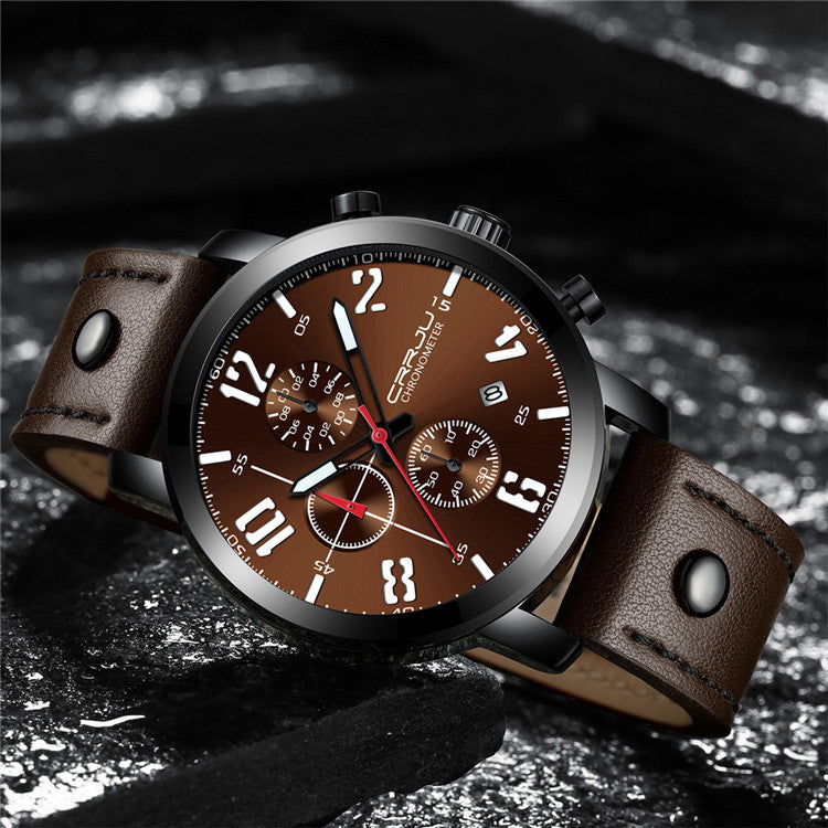 CRRJU 2215 Chronograph Casual Style Men Wrist Watch Luminous Display Quartz Watch