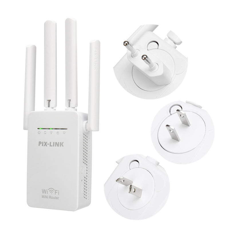 Four Antenna Router 300Mbps Signal Repeater Amplifier WR09 Wireless Wifi
