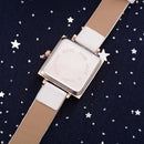 Simple Square Dial PU Leather Strap Women Fashion Ladies Dress Bracelet Quartz Watch