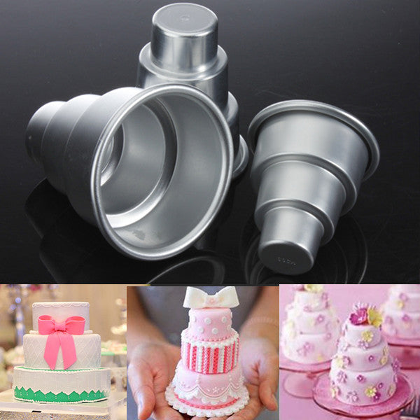 6x S/M/L Mini 3-Tier Cupcake Pudding Chocolate Cake Baking Mold Baking Pan Mould