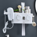 Multifunction Toothbrush Holder Automatic Toothpaste Dispenser Hair Dryer Racks