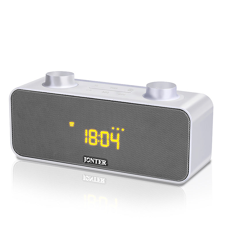 JONTER M39 Alarm Clock LED Displayv Stereo bluetooth Speaker With Mic FM Radio AUX TF Card