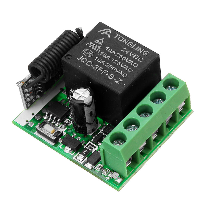 DC 24V 315/433MHz Universal Wireless Remote Control Switch 1CH Relay Receiver Module With Case