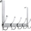 Stainless Steel Hook Door Hanger Hat Coat Towel Hanger with 5 Hooks