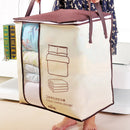 Foldable Non-Woven Quilt Bag Large Comforters Clothes Storage Bag Container Blankets Organizer w/ Handle Window