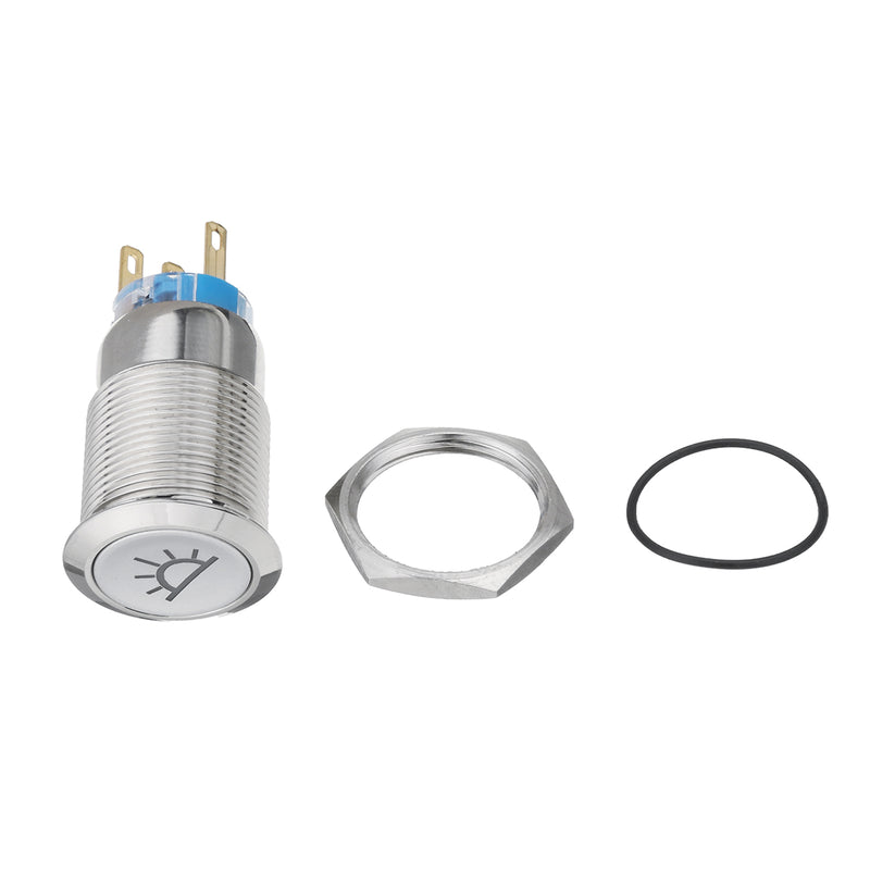 19mm 12V LED Push Button On Off Dome Light Panel Switch
