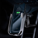 Baseus Metal Glass 10W Qi Wireless Charger Smart Infrared Sensor Lock Air Vent Car Phone Holder For 4.5-6.5 Inch Smart Phone iPhone Samsung