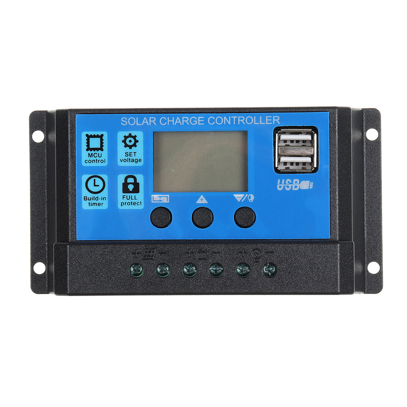 10W 12V/5V USB Solar Panel Power System Battery Charger Generator LED Light Bulb W/ 10A Controller