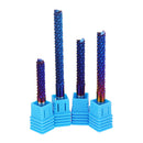 Drillpro 6mm Shank 22/25/32/42/52mm Tungsten Carbide Milling Cutter Blue Nano Coated End Mill