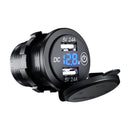 Car USB Charger Voltage Meter Switch Press on Off Waterproof LED Display VolK7U9