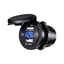 Car USB Charger Voltage Meter Switch Press on Off Waterproof LED Display VolK7U9