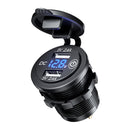 Car USB Charger Voltage Meter Switch Press on Off Waterproof LED Display VolK7U9
