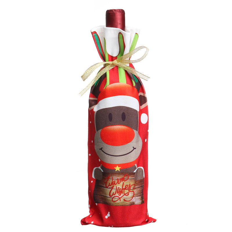 Santa Christmas Candy Bags Wine Stocking Bottle Carrier Gift Christmas Packing Bag Decoration