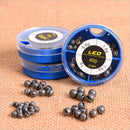 LEO 40g 4 Sizes 0.6g, 1g, 1.5g, 1.8g Lead Sinkers Plastic Box Water Droplets Sinking Fishing Tool