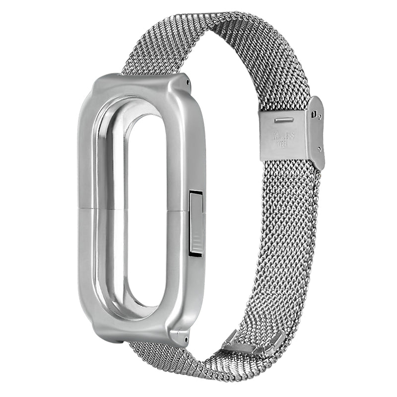 Bakeey Anti-lost Design Mesh Stainless Steel Watch Band for Xiaomi Miband 3