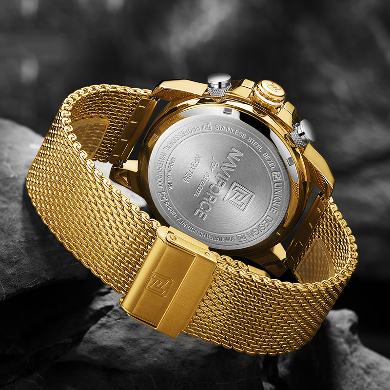 NAVIFORCE NF9172S Luminous Hand Full Steel Band Men Wrist Watch Date Display Quartz Watch