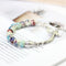 Vintage Colorful Beads Cuff Bracelets Silver Fish Pattern Ceramic Bracelet Ethnic Jewelry for Women
