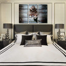 Miico Hand Painted Three Combination Decorative Paintings Bud-dha Statue Wall Art For Home Decoration