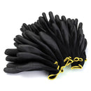 12 Pairs Black PU Safety Work Glove Builders Protect Palm Coating Gloves S/M /L Option
