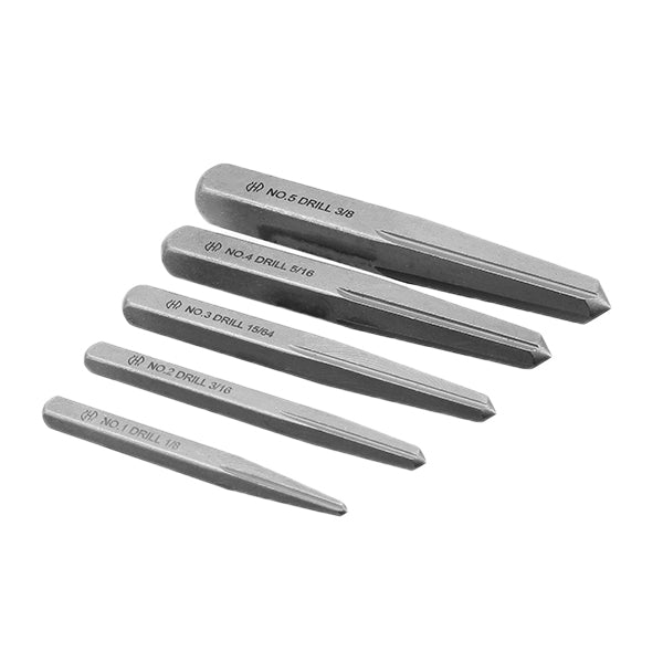 5pcs 1/8 3/16 15/64 5/16 3/8 Inch Damaged Nut Screw Extractor Set Bolt Stud Square Remover Tool Kit