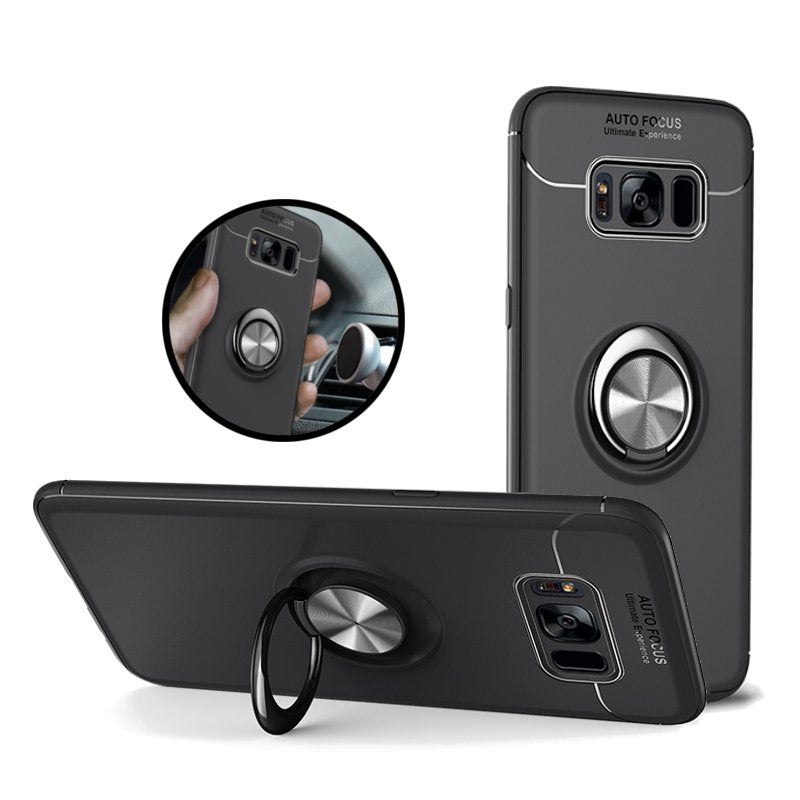 C-KU Protective Case For Samsung Galaxy S8 Plus 360 Rotating Ring Grip Kicktand