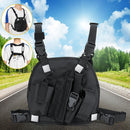 Nylon Radio Walkie Talkie Chest Pocket Harness Bags Backpack Holster Vest Pack