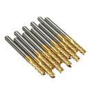 Drillpro 10pcs 3mm Carbide End Mill Cutter Titanium Coated Engraving Milling Cutter Carbide Rotary Burr