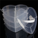 3 Layers Portable Clear Plastic Case Makeup Organizer Nail Decoration Storage