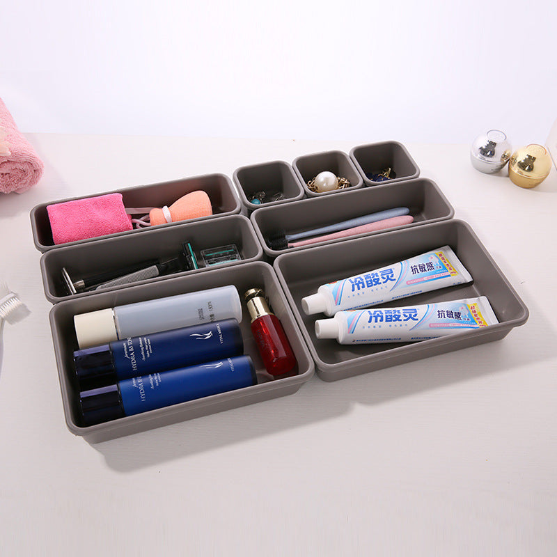 Plastic Compartment Drawer Cosmetic Makeup Jewelry Sundries Organizer Desktop Storage Box