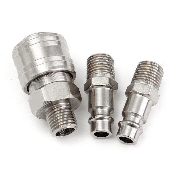 3pcs 1/4inch Male BSP Adapter Compressed Air Quick Coupling Hose