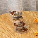 4 Layers Rotary Jewelry Storage Box Organizer Portable Earring Ring Display Case Holder
