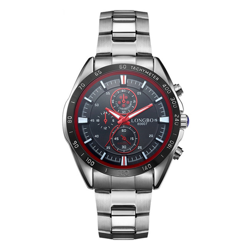 LONGBO 80007 Full Steel Men Quartz Watches Business Style Analog Luminous Hand Watch