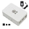 Updated ABS Enclosure Box V4 Case+5V/3A EU Standard Plug Power Supply+3*Black Heat Sink Set for Raspberry Pi 4