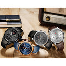 MINI FOCUS MF0116G Leather Business Chronograph Calendar Waterproof Men Watch Quartz Watch