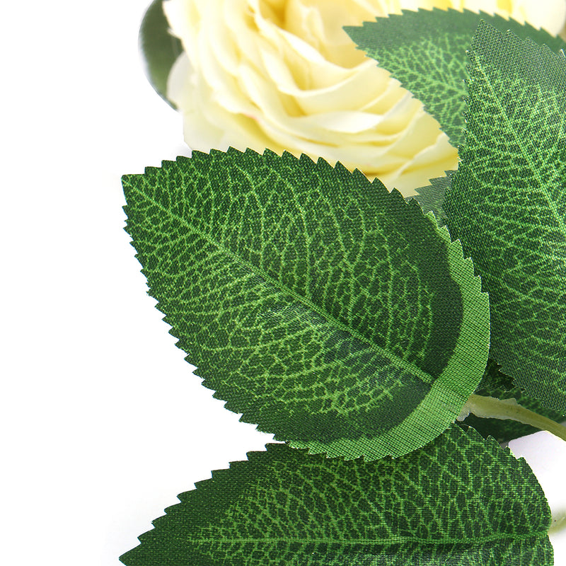 Artificial White Rose Flower Hanging Garland Wedding Party Garden Decorations 2m