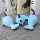 Squishy Narwhal Uni Whale Blue 11cm Slow Rising Cute Soft Collection Gift Decor Toy