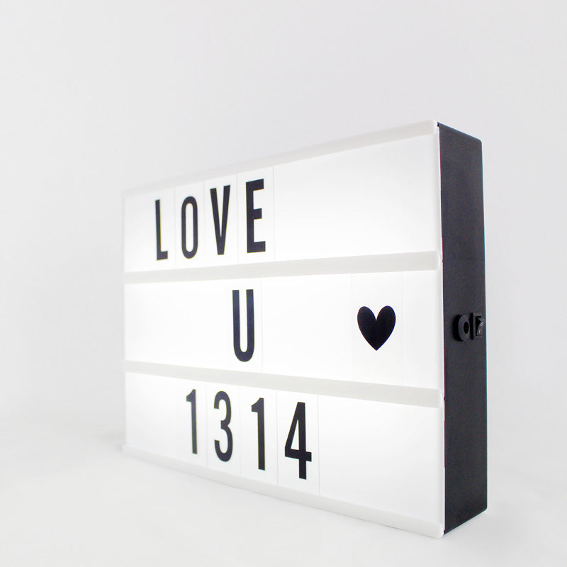 DIY Alphabet Symbol Card Night Light Remote Control Timing Dimming A4 LED Box Advertising Lamp