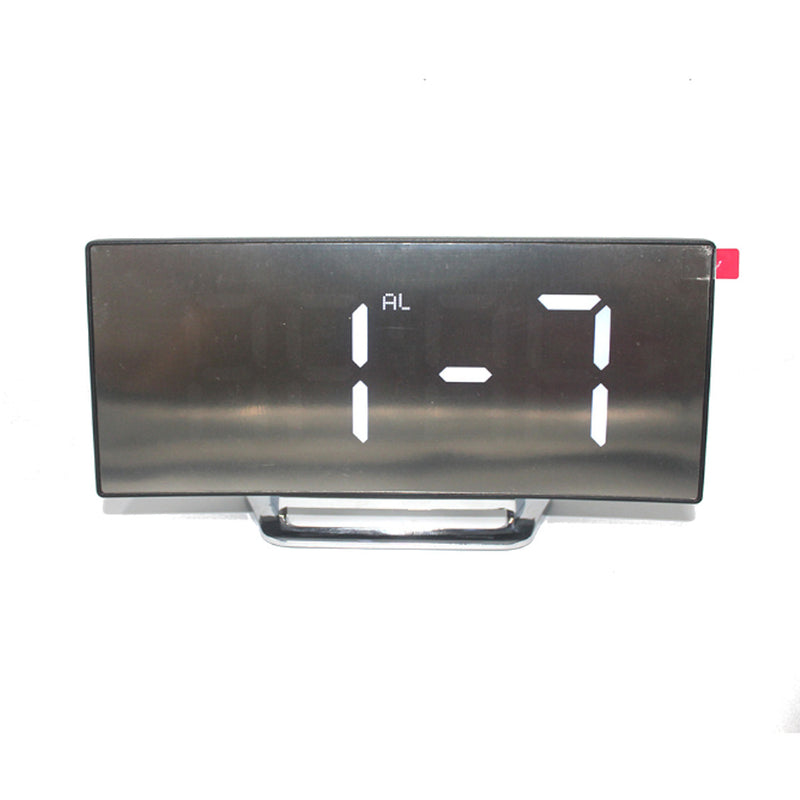USB Rechargeable Mirror LED Alarm Clock Night Lights Thermometer Digital Clock