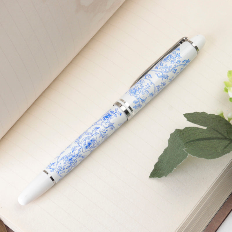 JINHAO 1 Piece Chinese Blue and White Porcelain Pattern Medium Nib Fountain Pen