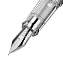 Wingsung 698 Piston Transparent Fountain Pen 0.38/0.5mm Fine Nib For Office School With Storage Bag
