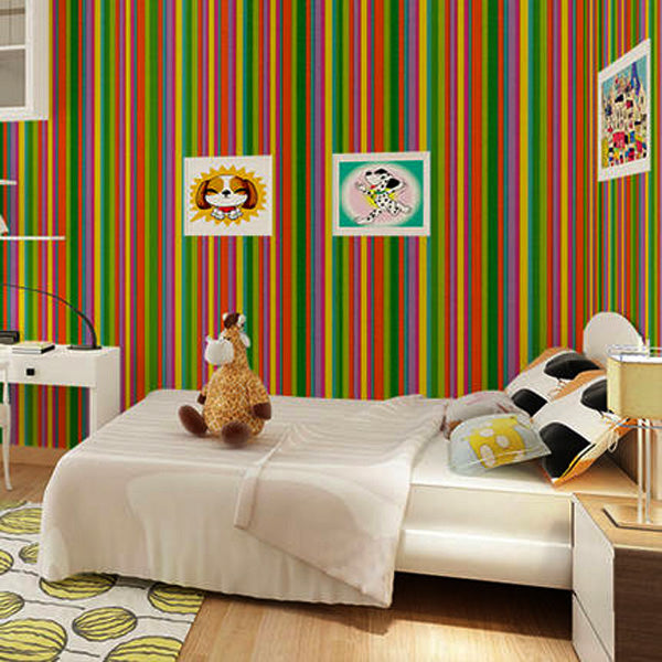 Waterproof Stripe Wallpaper Self Adhesive Wardrobe Door Kitchen Wall Stickers