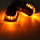 2pcs 12V Motorcycle Amber Handle Bar End Turn Signal 6LED Light Indicator Blinker