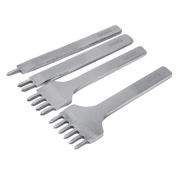 1+2+4+6 Prong Stitching Punch Tool Leather Hole Punch 3/4/5/6mm Steel Craft Tool